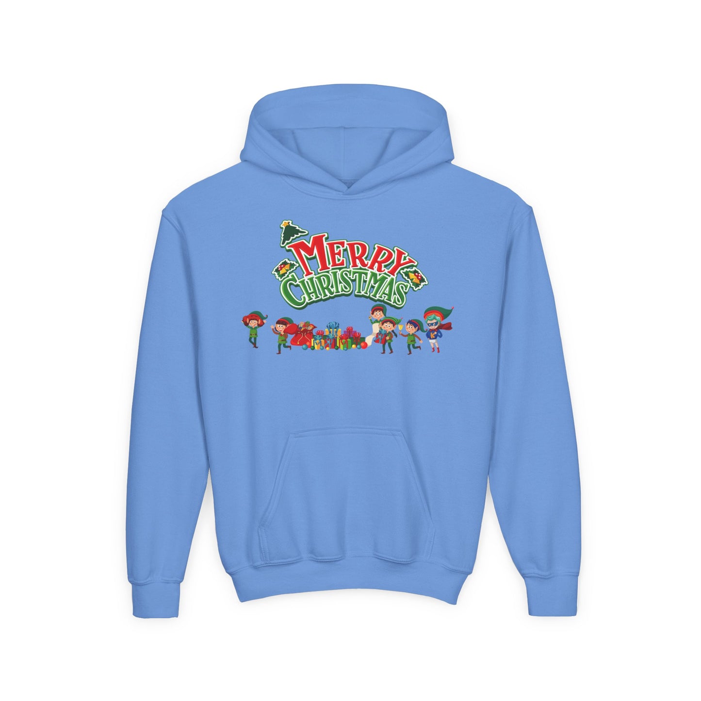 Youth Heavy Blend Hooded Sweatshirt - Merry christmas from super friends