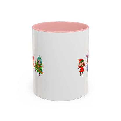 Accent Coffee Mug - Super kiddo in christmas tree attire - [[{"value":"Wonderwear Kid"}]]