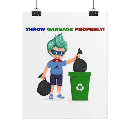 Rolled Posters - Super kiddo taking trash out - [[{"value":"Wonderwear Kid"}]]