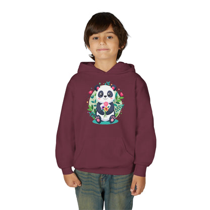 Youth Heavy Blend Hooded Sweatshirt - Adorable panda Printify