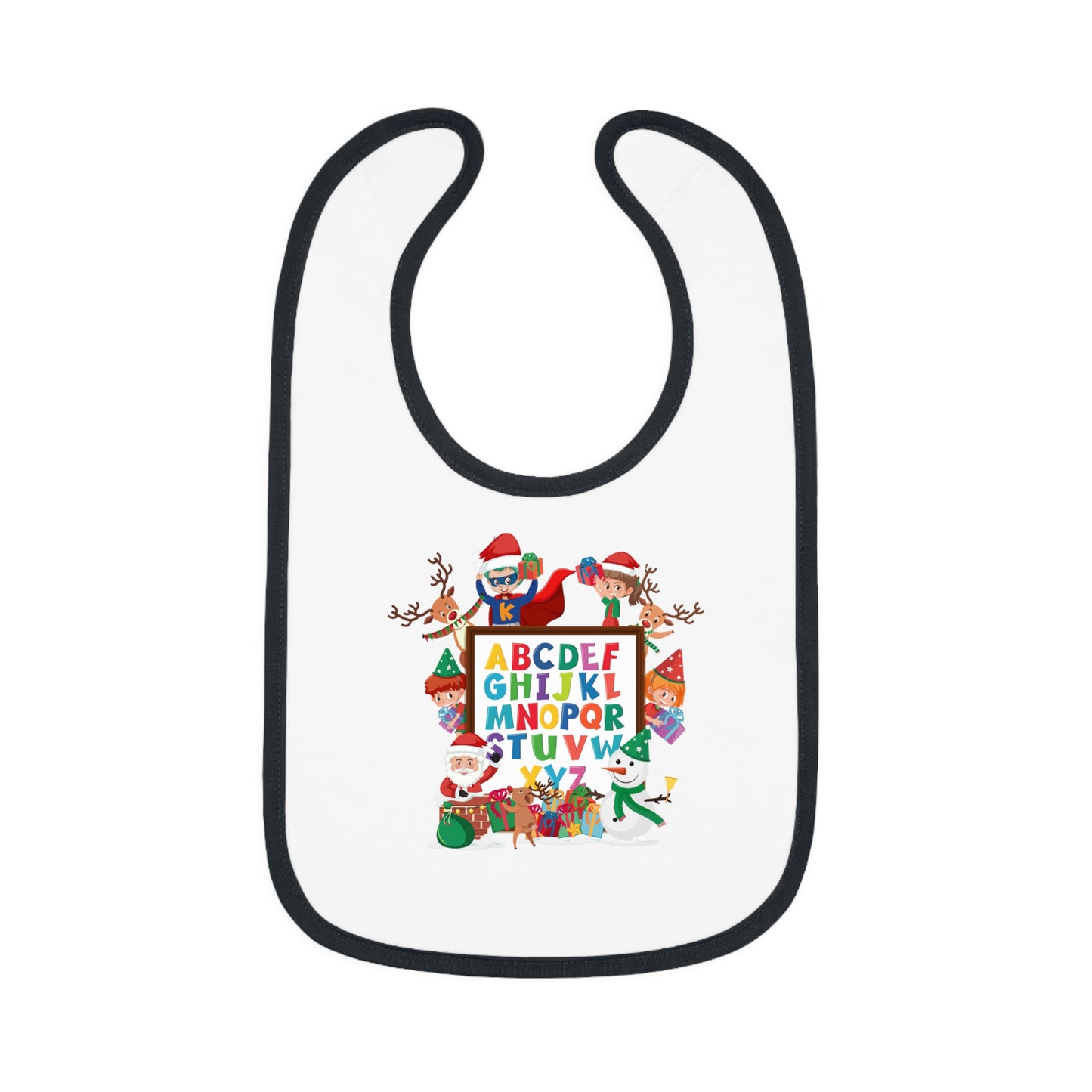 Baby Bib - Christmas alphabet with super kiddo