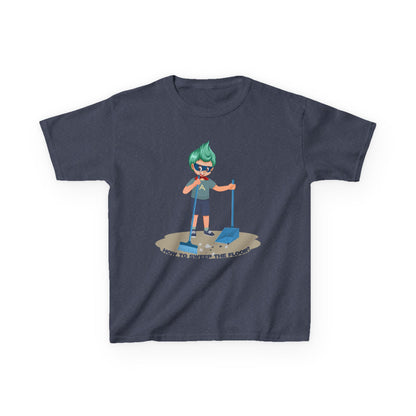 Kids Heavy Cotton™ Tee - Super kiddo sweeping floor - [[{"value":"Wonderwear Kid"}]]