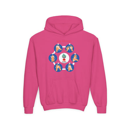 Youth Heavy Blend Hooded Sweatshirt - Super kiddo teaching how to wash hands - [[{"value":"Wonderwear Kid"}]]
