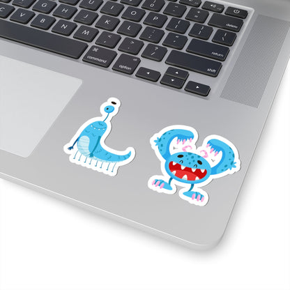 Kiss-Cut Vinyl Decals - Joyful happy monsters Printify