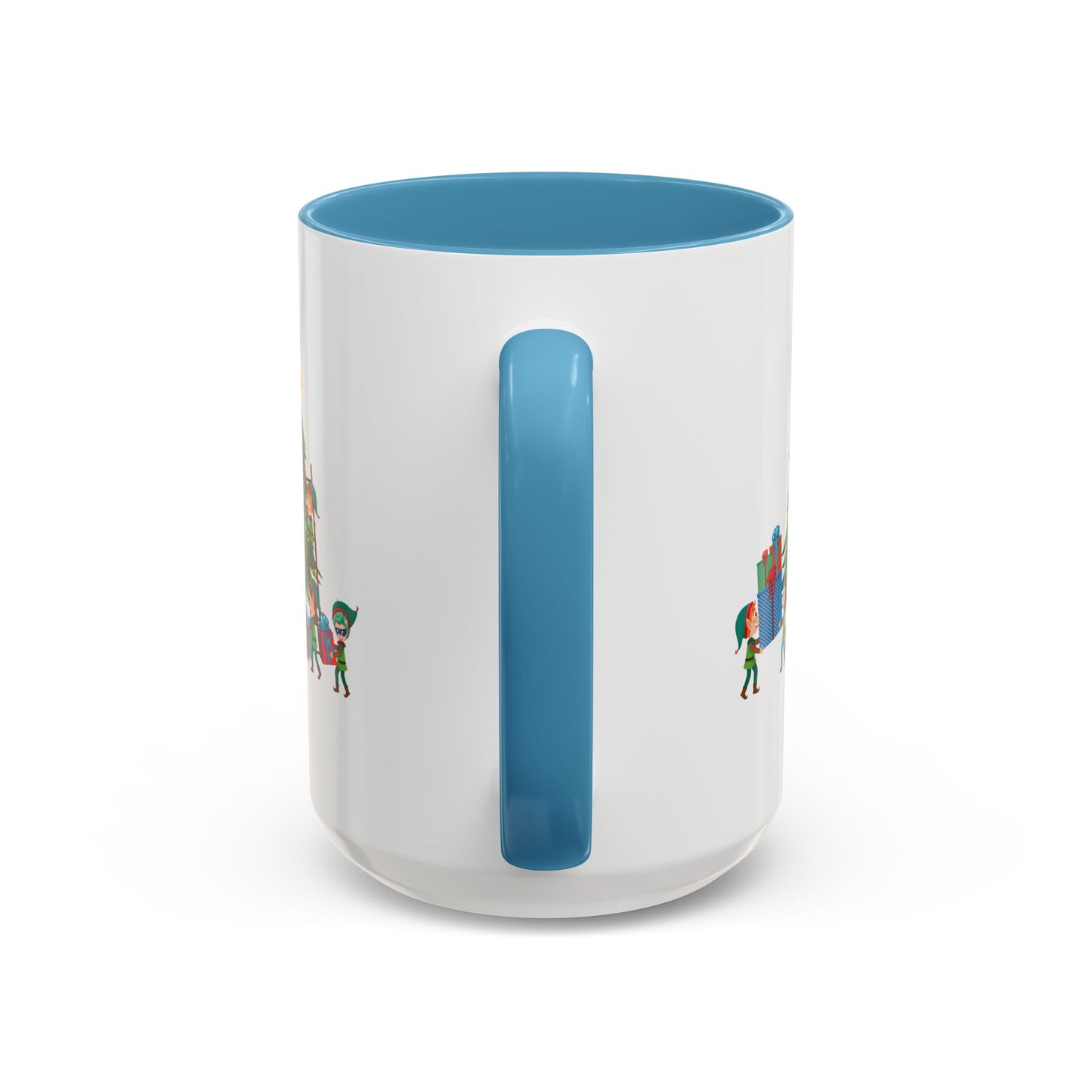 Accent Coffee Mug - Super kiddo putting gifts on christmas tree