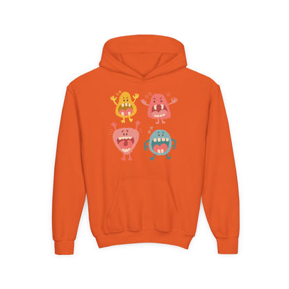 Youth Heavy Blend Hooded Sweatshirt -  Screaming monsters Printify