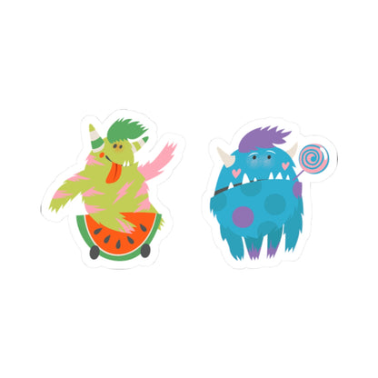 Kiss-Cut Vinyl Decals - Funny Toothy monsters Printify