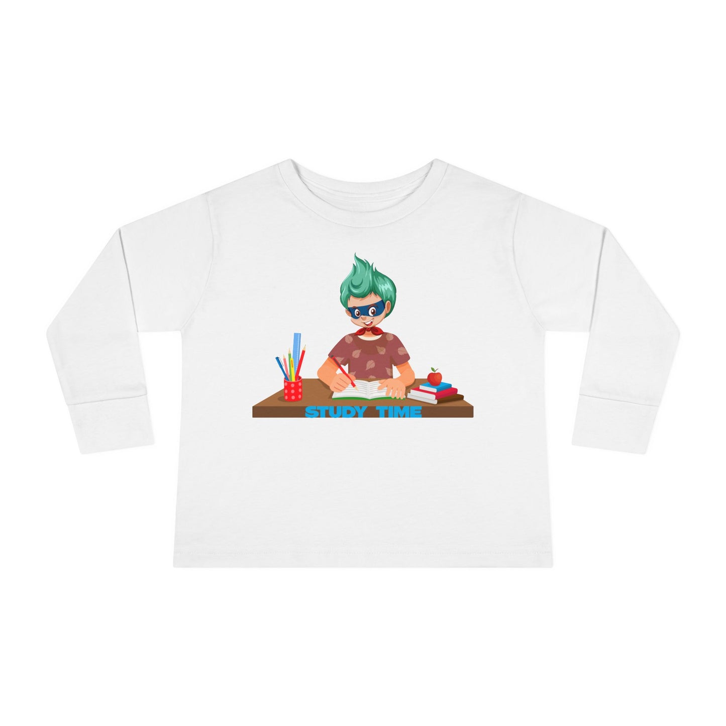 Toddler Long Sleeve Tee - Super kiddo studying - [[{"value":"Wonderwear Kid"}]]