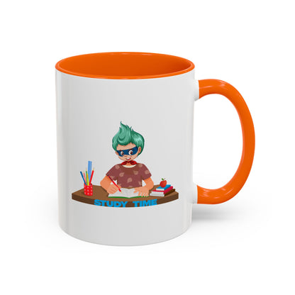 Accent Coffee Mug - Super kiddo studying - [[{"value":"Wonderwear Kid"}]]