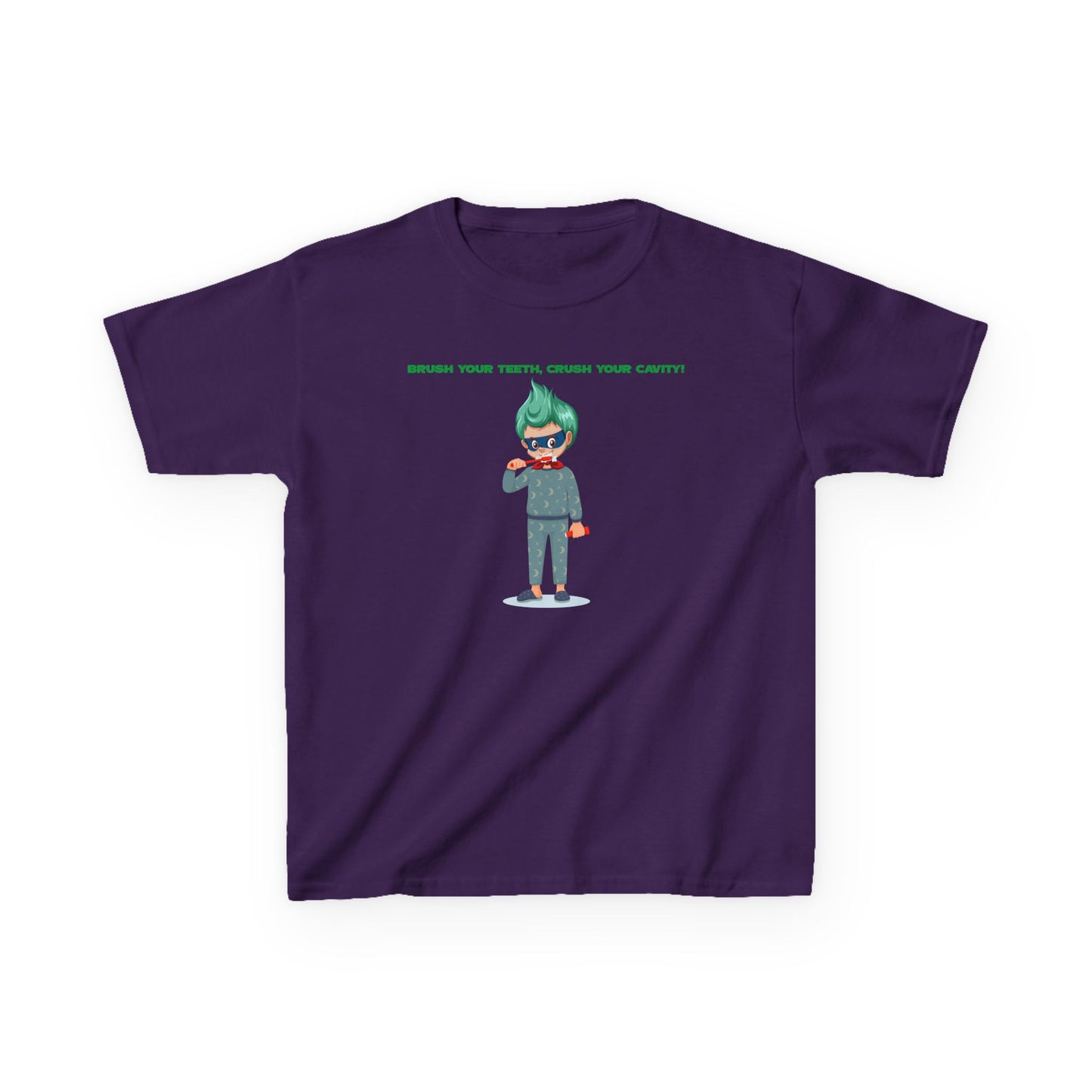 Kids Heavy Cotton™ Tee - Super kiddo brushing teeth - [[{"value":"Wonderwear Kid"}]]