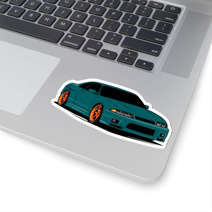 Kiss-Cut Stickers - Green Car Fastback Printify