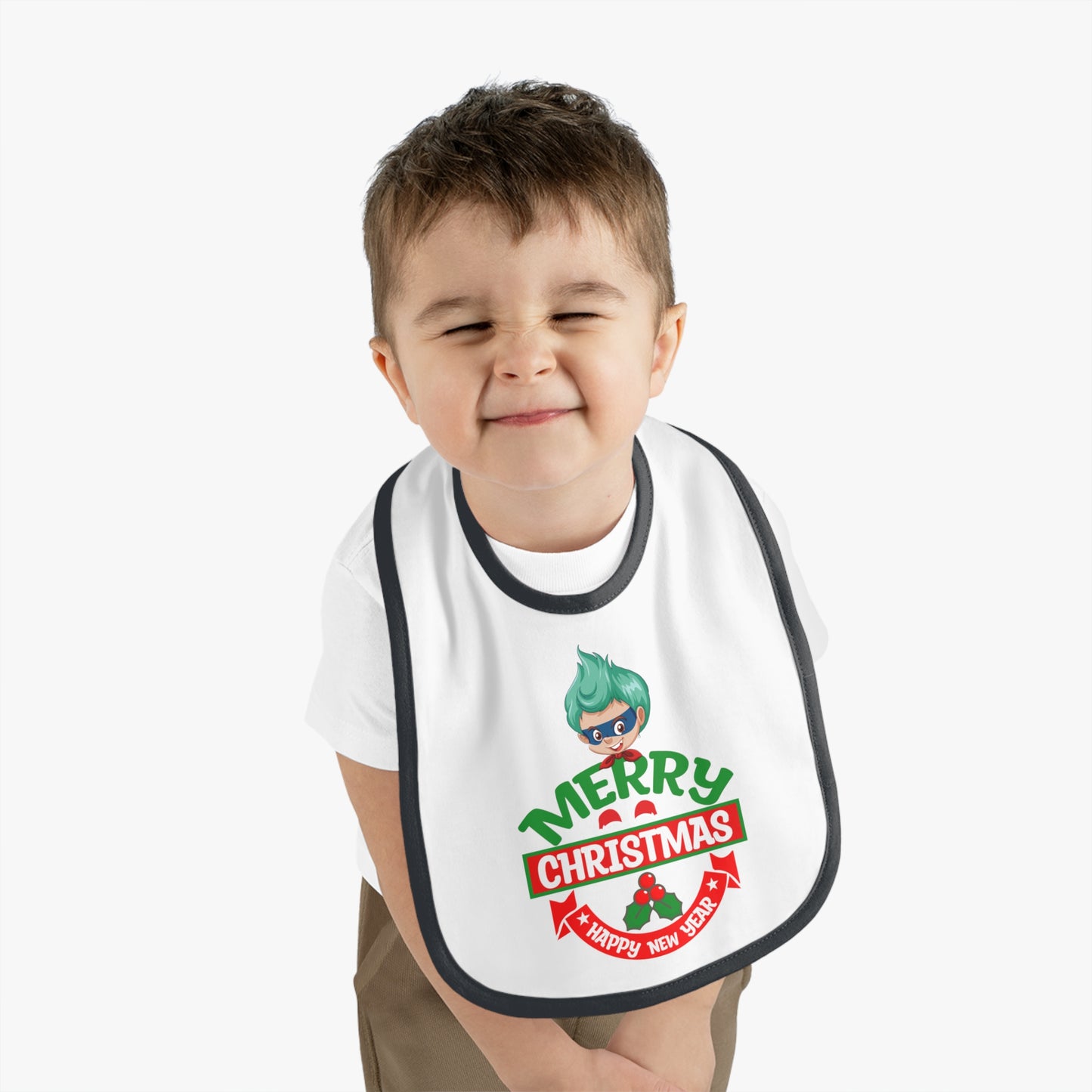 Baby Bib - Merry chridtmas from super kiddo