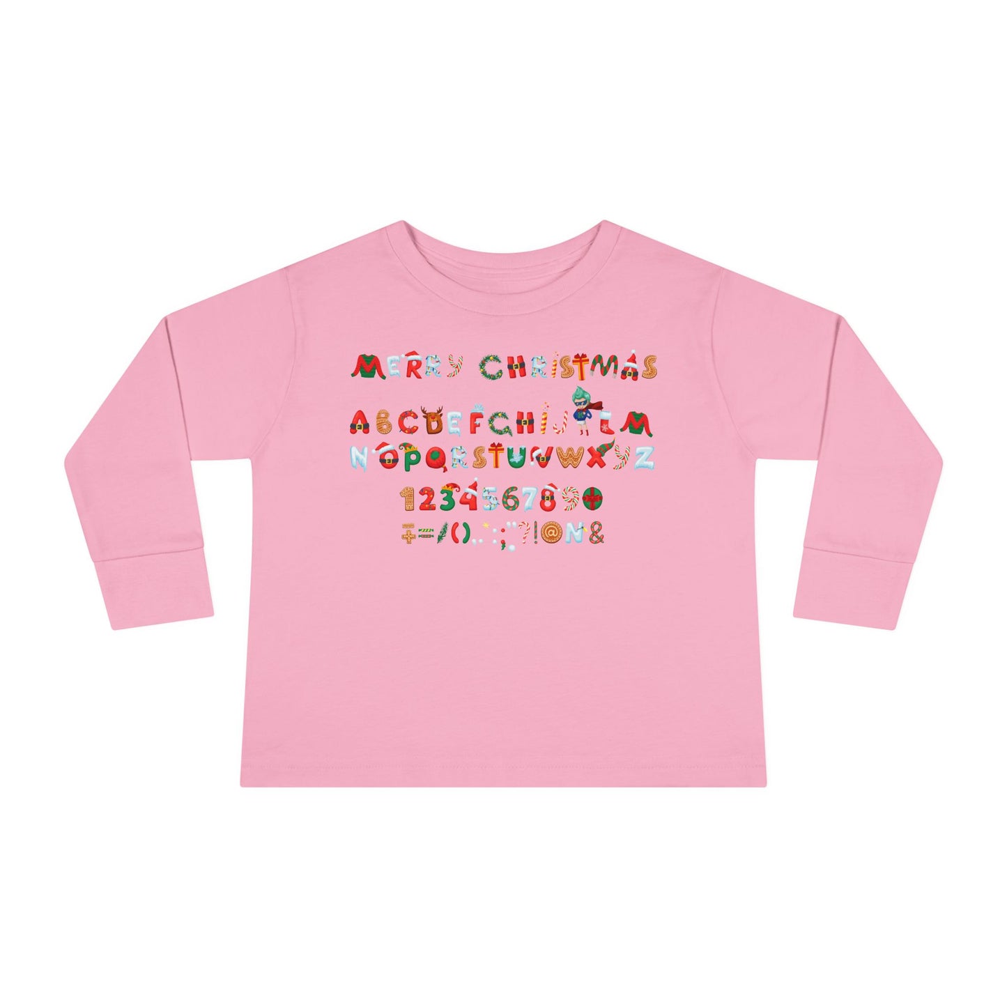 Toddler Long Sleeve Tee - Christmas alphabet - [[{"value":"Wonderwear Kid"}]]