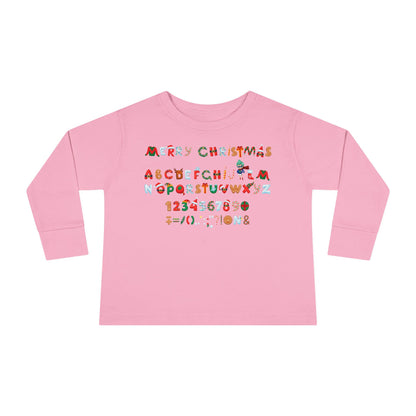 Toddler Long Sleeve Tee - Christmas alphabet - [[{"value":"Wonderwear Kid"}]]