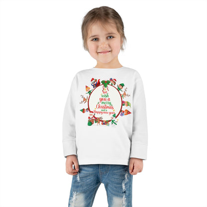 Toddler Long Sleeve Tee - We wish you a merry christmas - [[{"value":"Wonderwear Kid"}]]