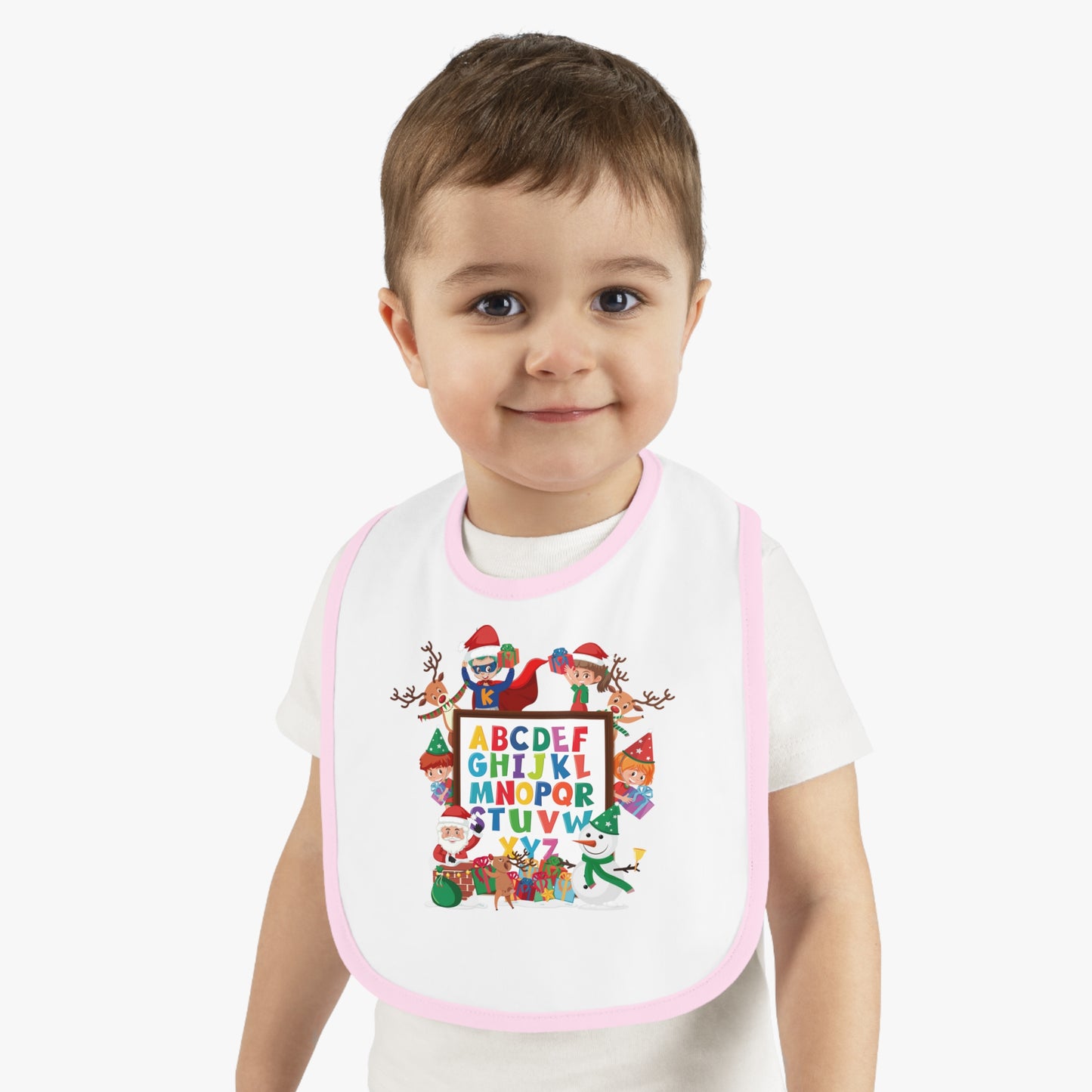 Baby Bib - Christmas alphabet with super kiddo
