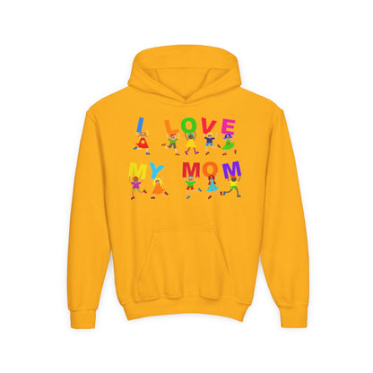 Youth Heavy Blend Hooded Sweatshirt - Kids - I love my mom Printify