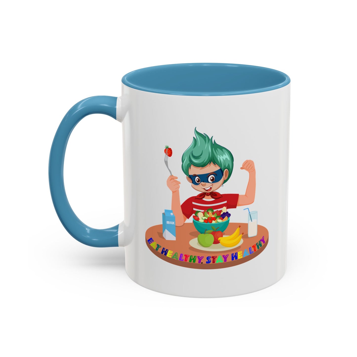 Accent Coffee Mug - super kiddo eating healthy food