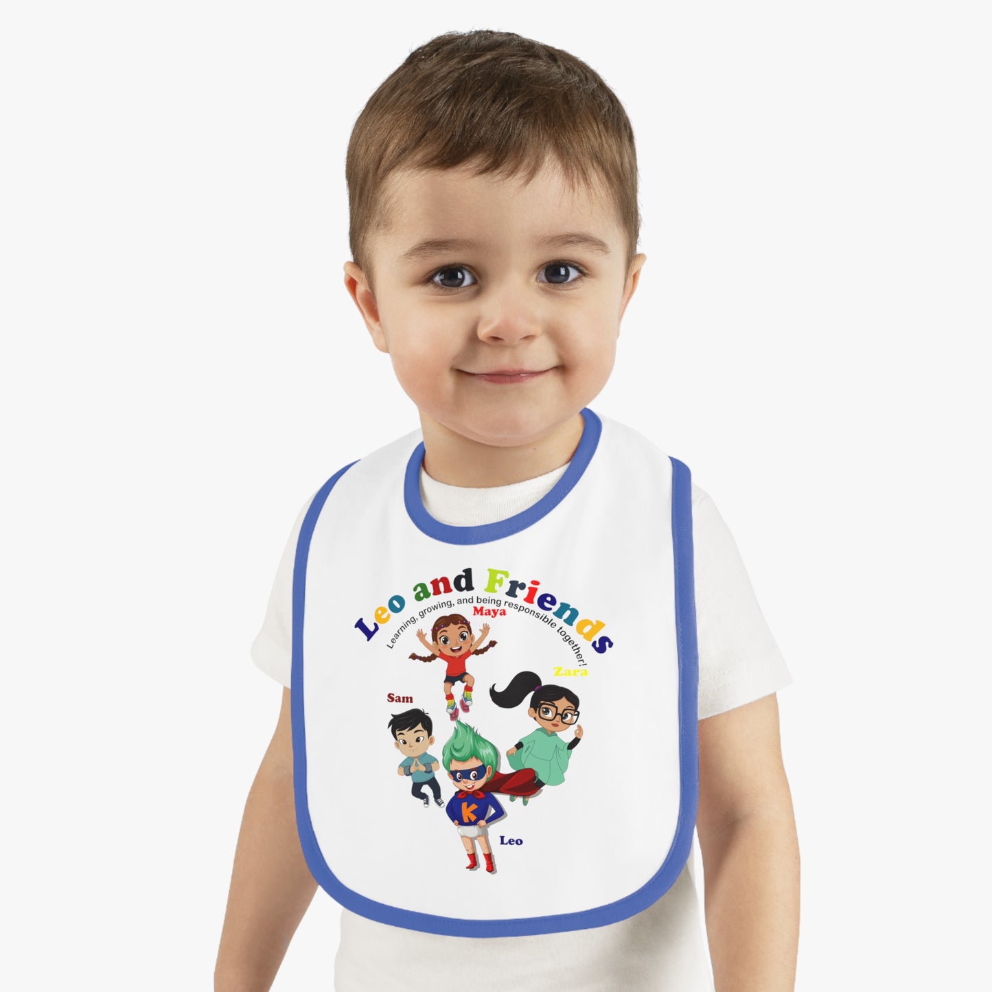 Baby Bib - Leo & Friends - Learning and growing