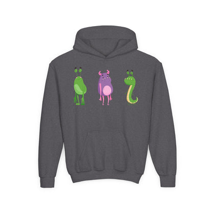 Youth Heavy Blend Hooded Sweatshirt -  Baby monsters Printify