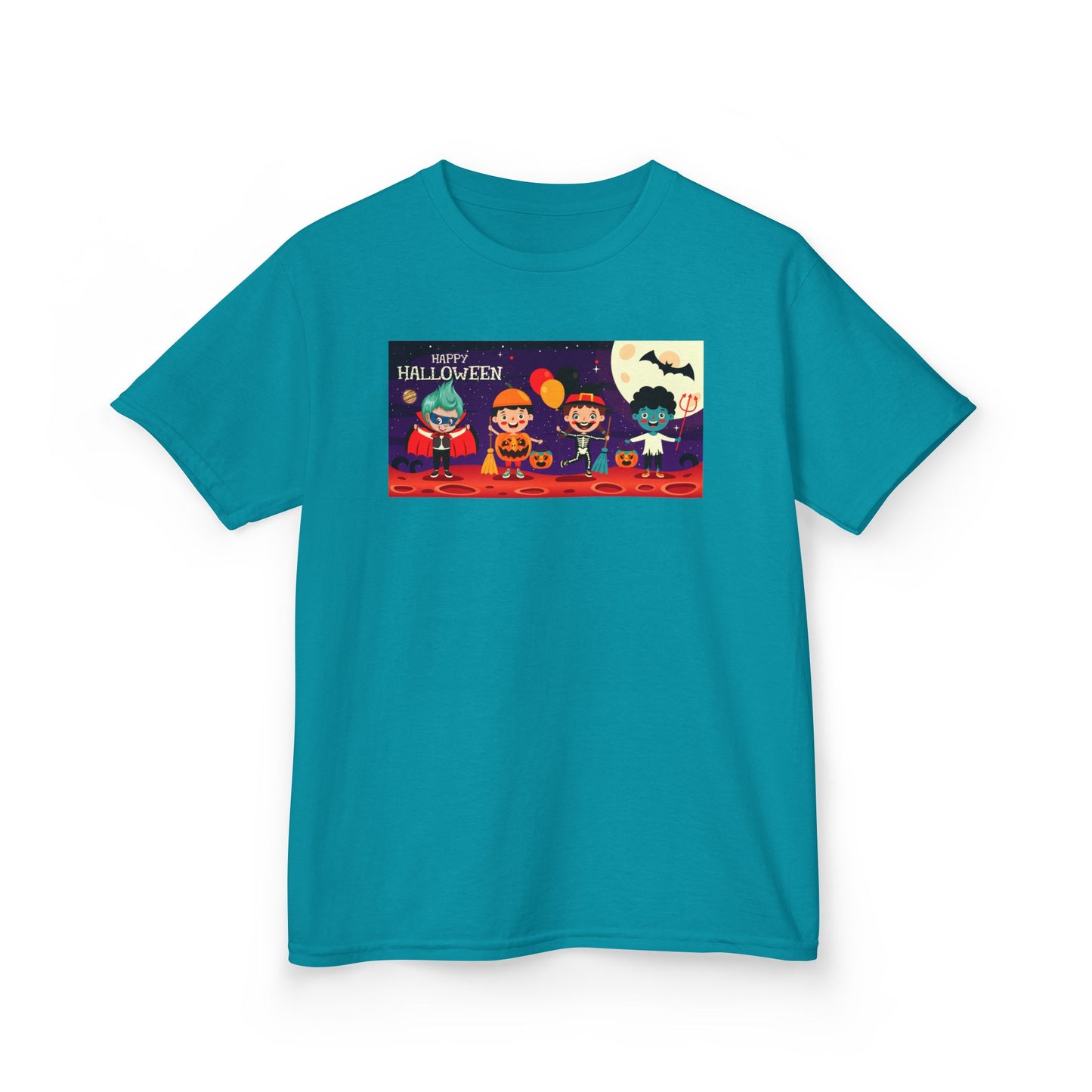 Kids Heavy Cotton™ Tee - Super kiddo with friends on holloween - [[{"value":"Wonderwear Kid"}]]