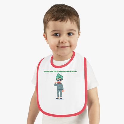 Baby Bib - Super kiddo brushing teeth - [[{"value":"Wonderwear Kid"}]]