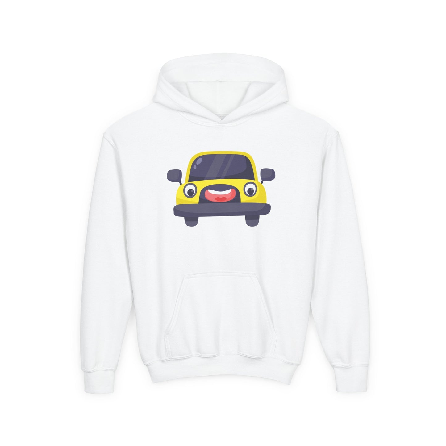 Youth Heavy Blend Hooded Sweatshirt - The yellow car
