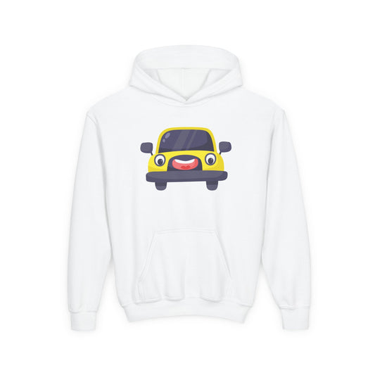 Youth Heavy Blend Hooded Sweatshirt - The yellow car