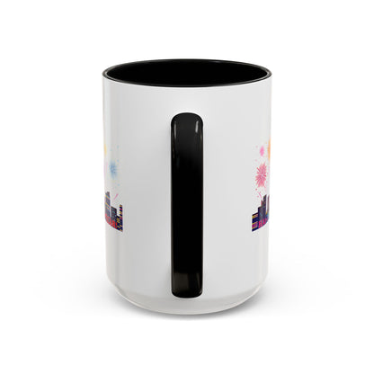 Accent Coffee Mug - Super kiddo with fireworks with text - [[{"value":"Wonderwear Kid"}]]