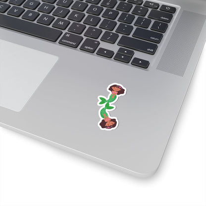 Kiss-Cut Stickers - mermaid green tail Printify