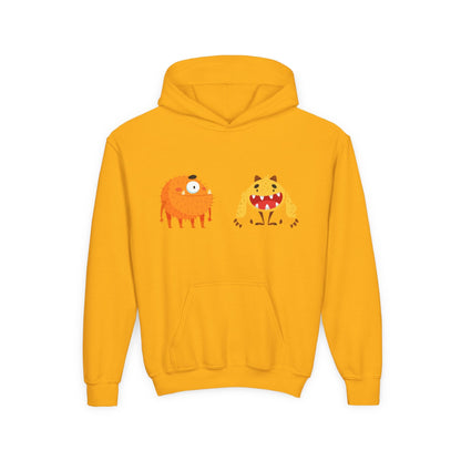 Youth Heavy Blend Hooded Sweatshirt - Toothy monsters.png Printify