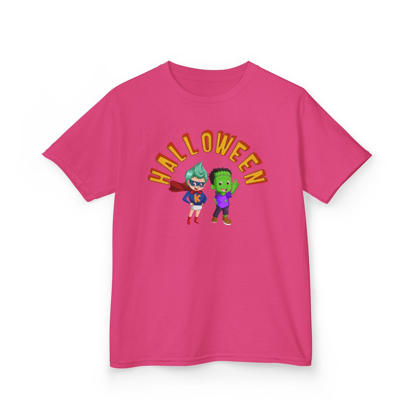 Kids Heavy Cotton™ Tee - Holloween with super kiddo Printify