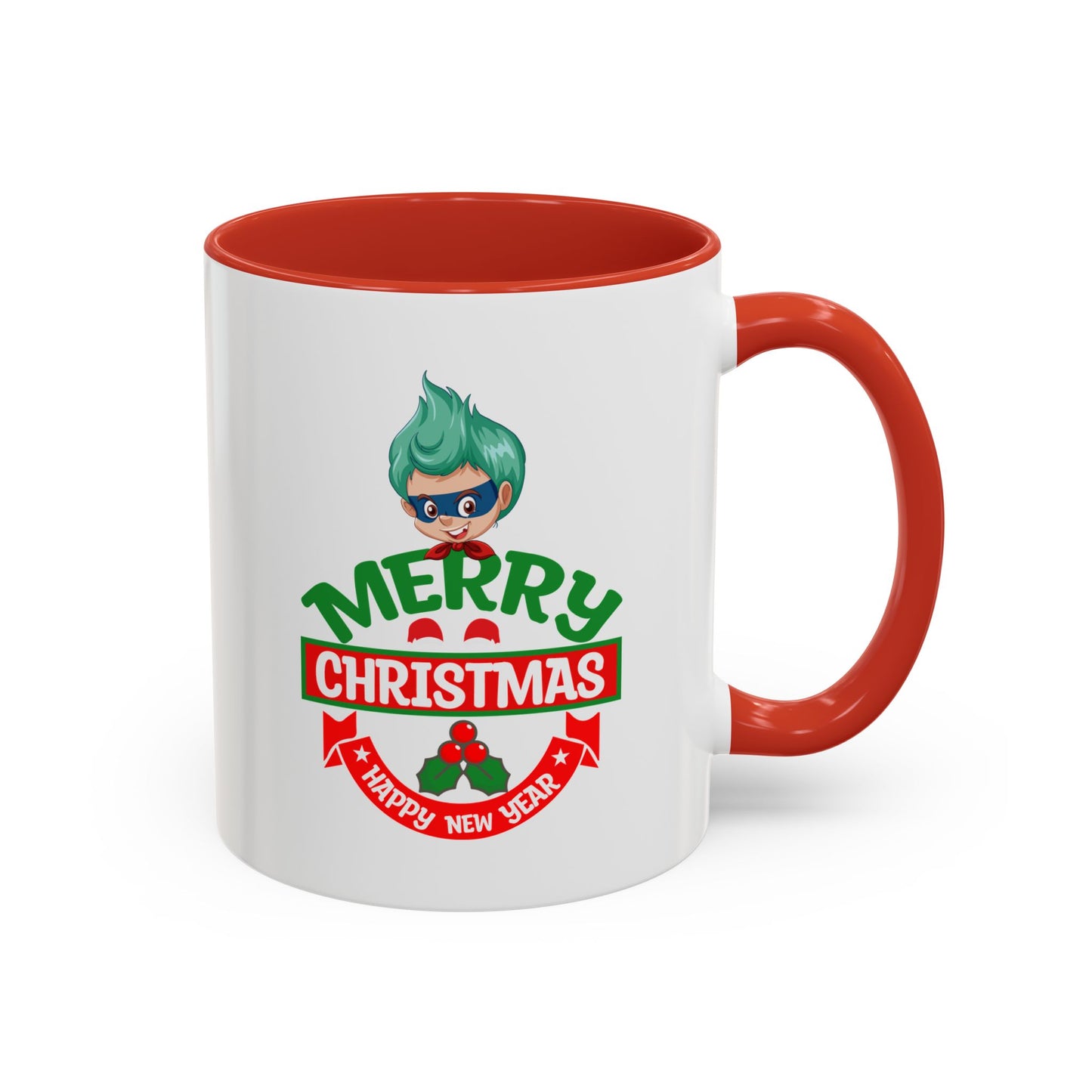 Accent Coffee Mug - Merry chridtmas from super kiddo