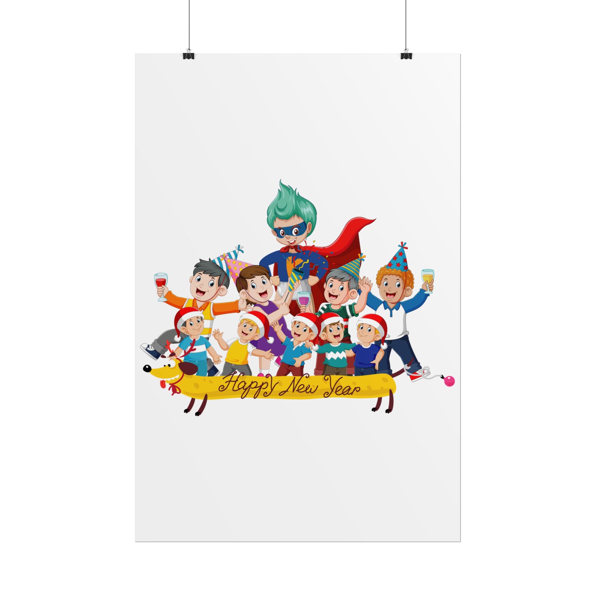 Rolled Posters - Happy new year with friends - [[{"value":"Wonderwear Kid"}]]