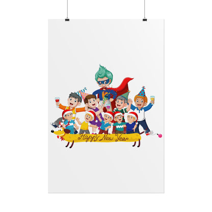Rolled Posters - Happy new year with friends - [[{"value":"Wonderwear Kid"}]]