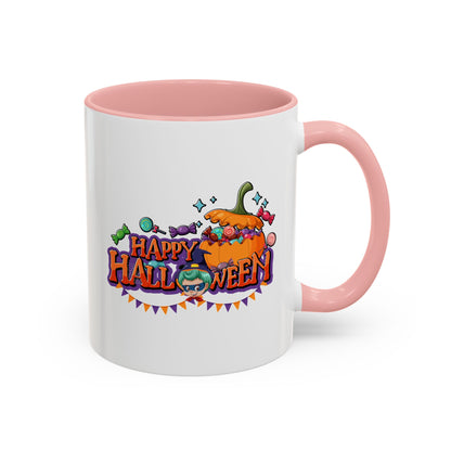 Accent Coffee Mug - Happy halloween banner Printify