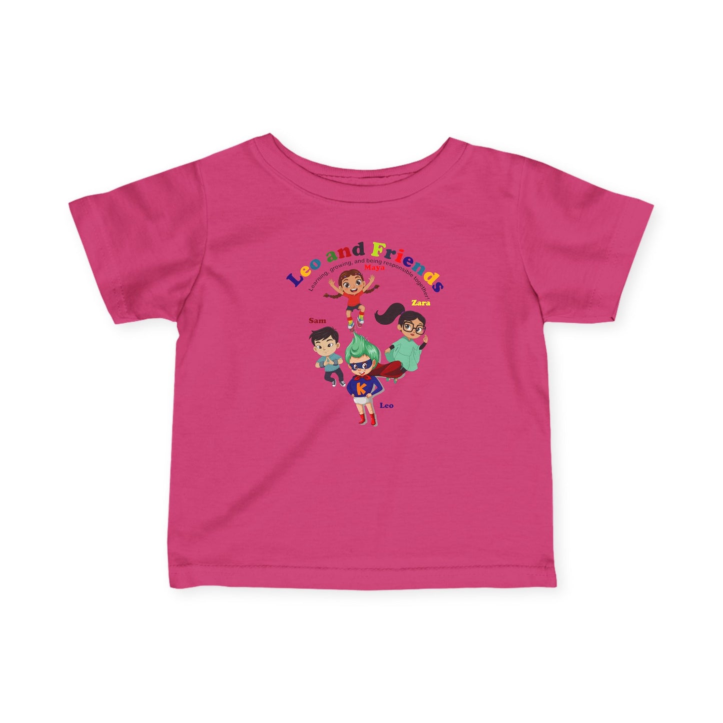 Infant Fine Jersey Tee - Leo & Friends - Learning and growing