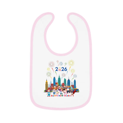 Baby Bib - Happy new year with fireworks - [[{"value":"Wonderwear Kid"}]]