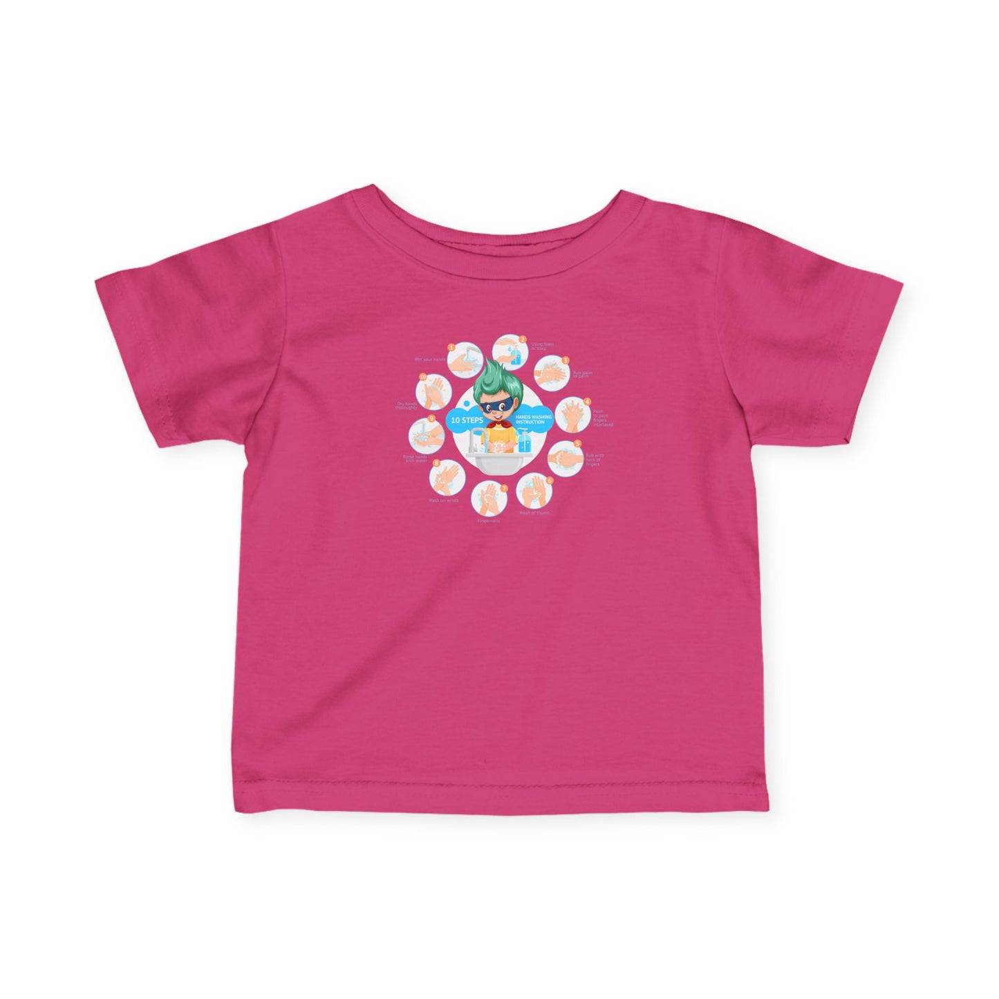 Infant Fine Jersey Tee - Super kiddo hand washing steps