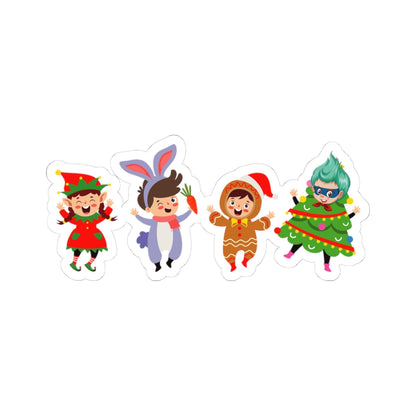 Kiss-Cut Stickers - Super kiddo in christmas tree attire - [[{"value":"Wonderwear Kid"}]]