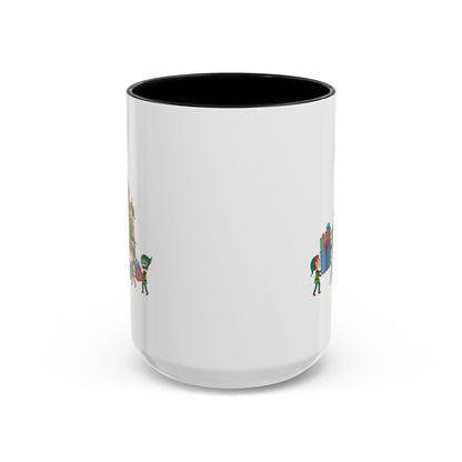 Accent Coffee Mug - Super kiddo putting gifts on christmas tree - [[{"value":"Wonderwear Kid"}]]