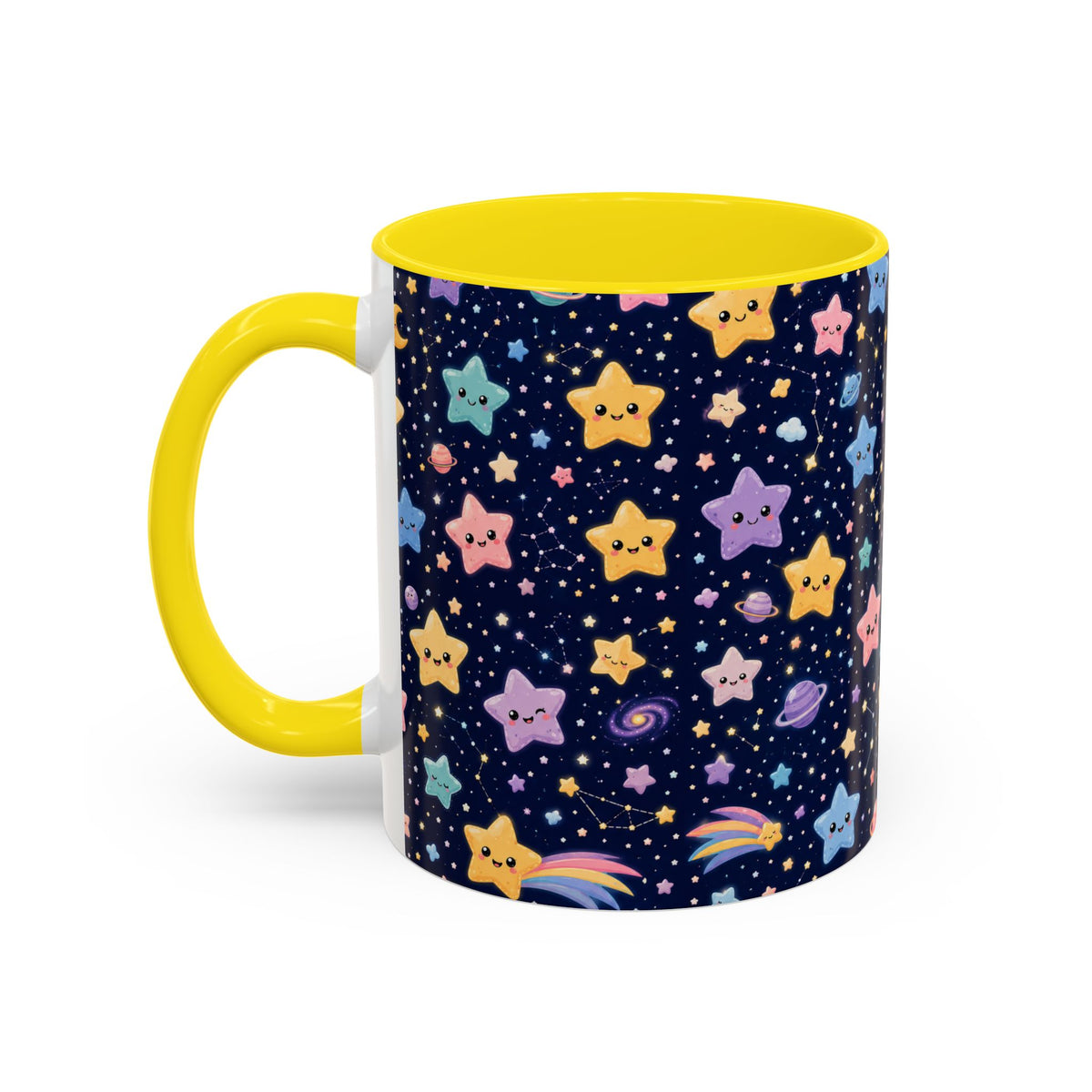 Accent Coffee Mug  (11/15 oz) - Kawaii Pastel Cosmic Night