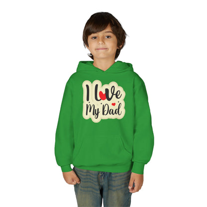 Youth Heavy Blend Hooded Sweatshirt - i love my dad Printify