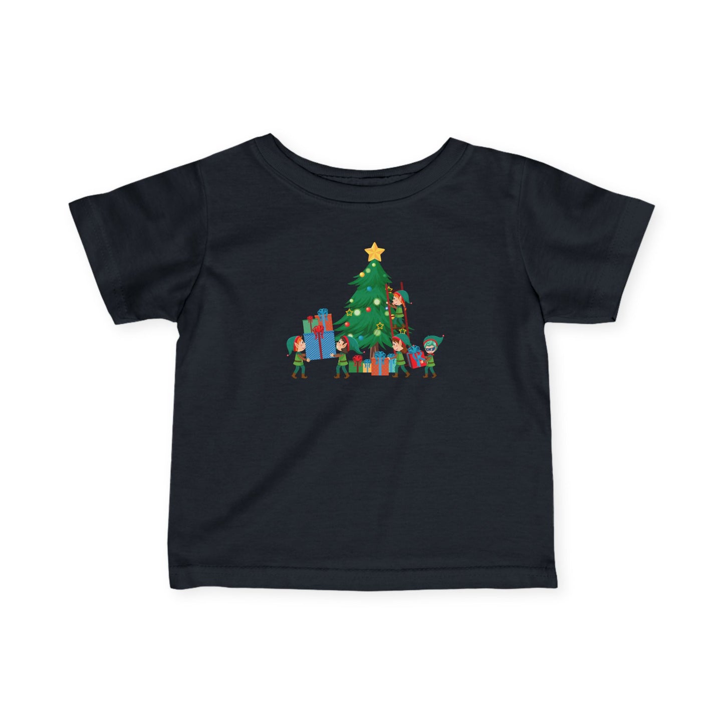 Infant Fine Jersey Tee - Super kiddo putting gifts on christmas tree - [[{"value":"Wonderwear Kid"}]]