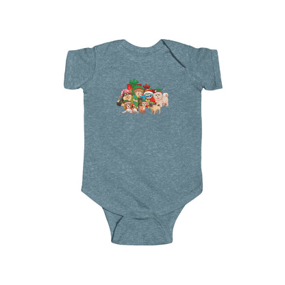 Infant Bodysuit - Christmas with super kiddo pet friends without text - [[{"value":"Wonderwear Kid"}]]