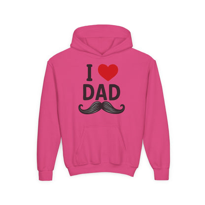 Youth Heavy Blend Hooded Sweatshirt - I love dad Printify