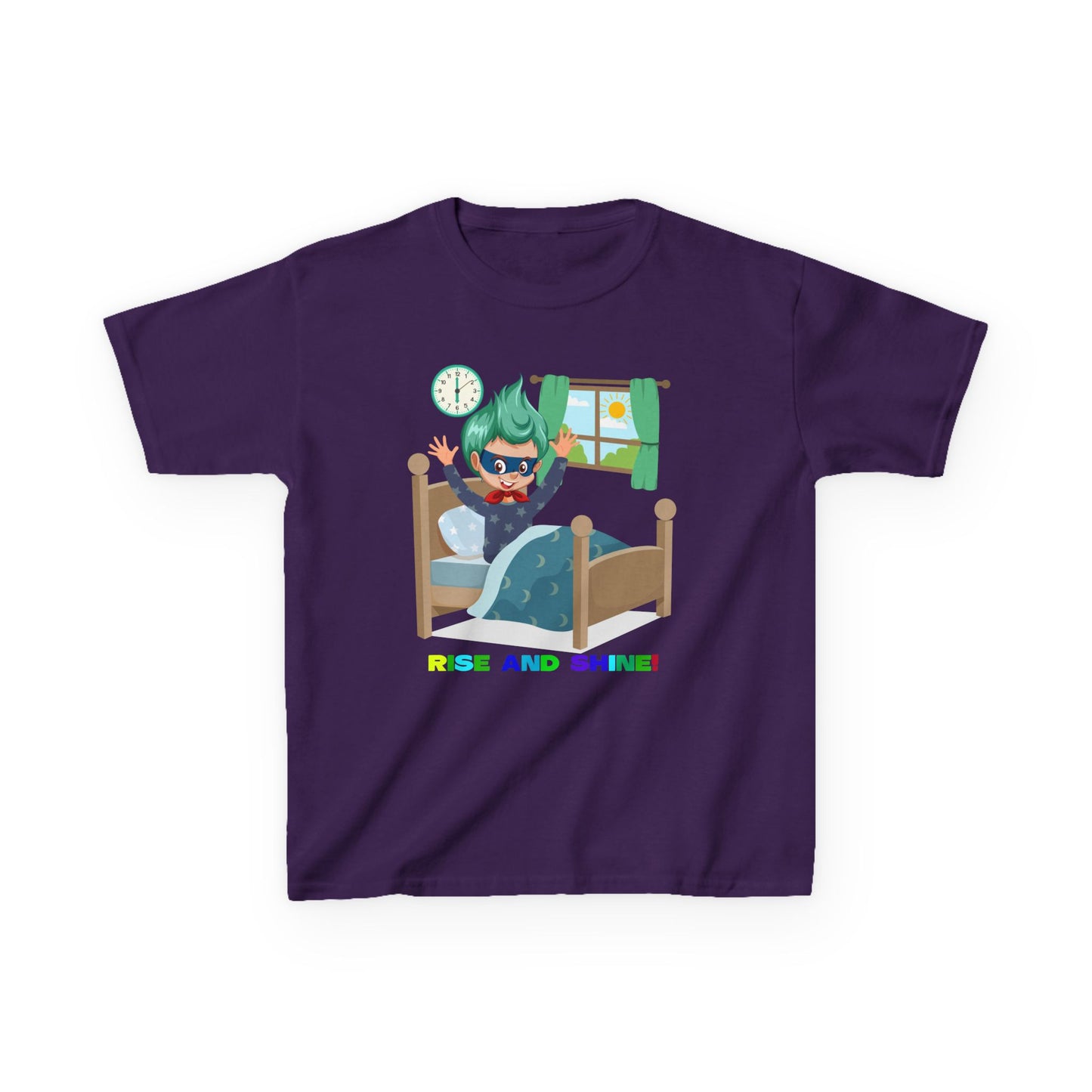 Kids Heavy Cotton™ Tee - Super kiddo teaches us to wake up early - [[{"value":"Wonderwear Kid"}]]