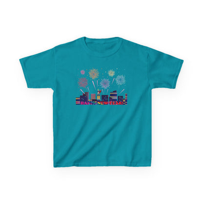 Kids Heavy Cotton™ Tee - Super kiddo with fireworks with text - [[{"value":"Wonderwear Kid"}]]