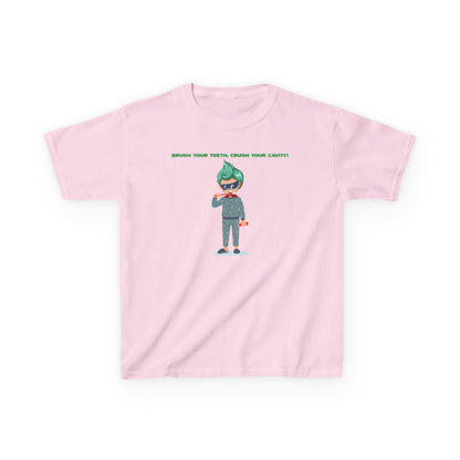 Kids Heavy Cotton™ Tee - Super kiddo brushing teeth - [[{"value":"Wonderwear Kid"}]]