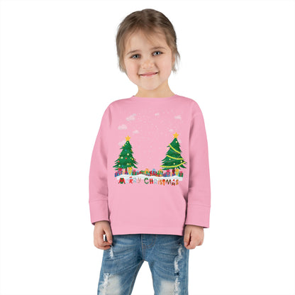 Toddler Long Sleeve Tee - Christmas and snowing - [[{"value":"Wonderwear Kid"}]]
